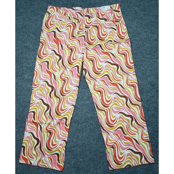 Rue21 Jeans Womens Plus 3X Multicolor Denim Skate Straight Leg Wavy Stretch New - Picture 2 of 12